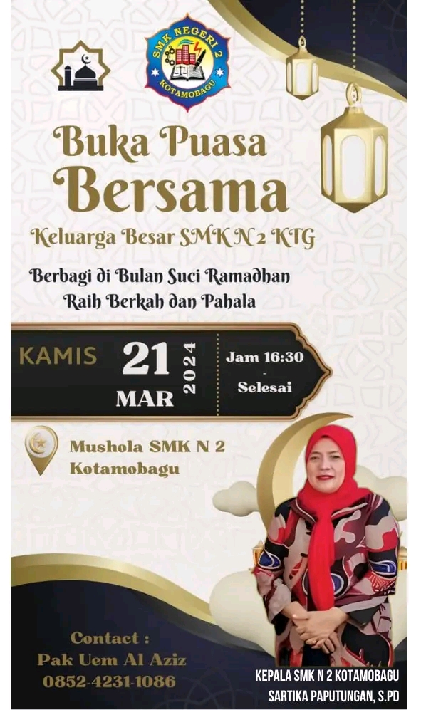 Buka Puasa Bersama Keluarga Besar SMKN 2 Kotamobagu di Mushola Al Iqra
