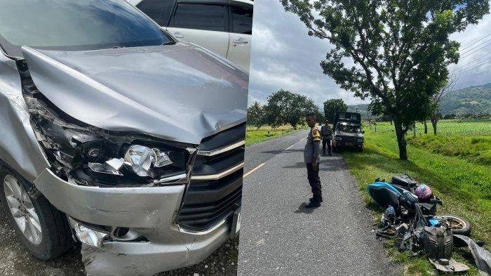 Lakalantas Innova vs Aerox di Inobonto, Satu Pengendara Motor Patah Kaki