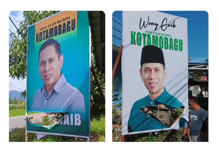 Pengrusakan Baliho Bakal Calon Walikota Dr Weny Gaib Akan Ditelusuri dan dilaporkan