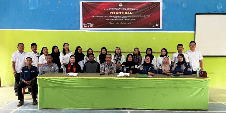 Pelantikan dan Sumpah Janji KPPS Desa Tungoi Satu Berlangsung Khidmat, Dihadiri Langsung Sangadi Sutrisno Ungko