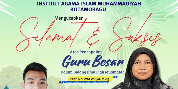 IAI Muhammadiyah Kotamobagu Bangga: Prof. Dr. Evra Willya Kini Guru Besar Fiqh Muamalah
