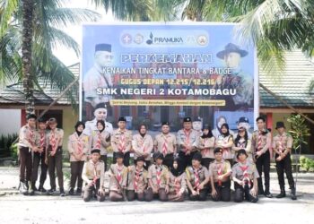Penutupan Kenaikan Tingkat Bantara dan Badge Gugus Depan 215-216 Pramuka SMKN 2 Kotamobagu