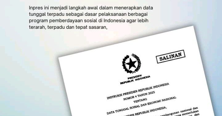 Pemerintah Resmi Terbitkan Inpres Nomor 4 Tahun 2025 tentang  DTSEN