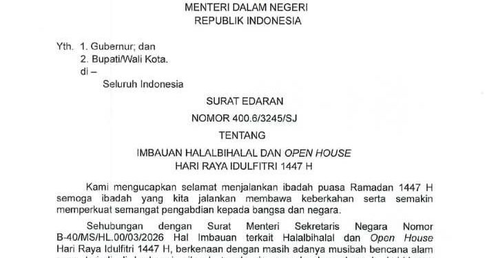 Mendagri Imbau Kepala Daerah Kurangi Seremonial Lebaran, Prioritaskan Kegiatan Sosial