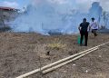 Kebakaran Lahan Terjadi di Bungko, Respons Cepat Aparat Desa dan Damkar Kotamobagu Cegah Api Meluas
